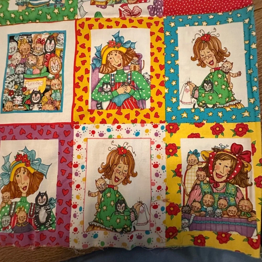 Elizabeth's Studio Cat Lady Alma Lynn Cotton Fabric Panel 23x44 Quilting Sewing - Picture 15 of 15